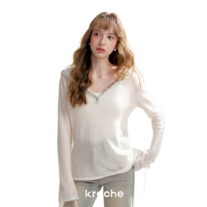 Lace Hood Knit Hoodie