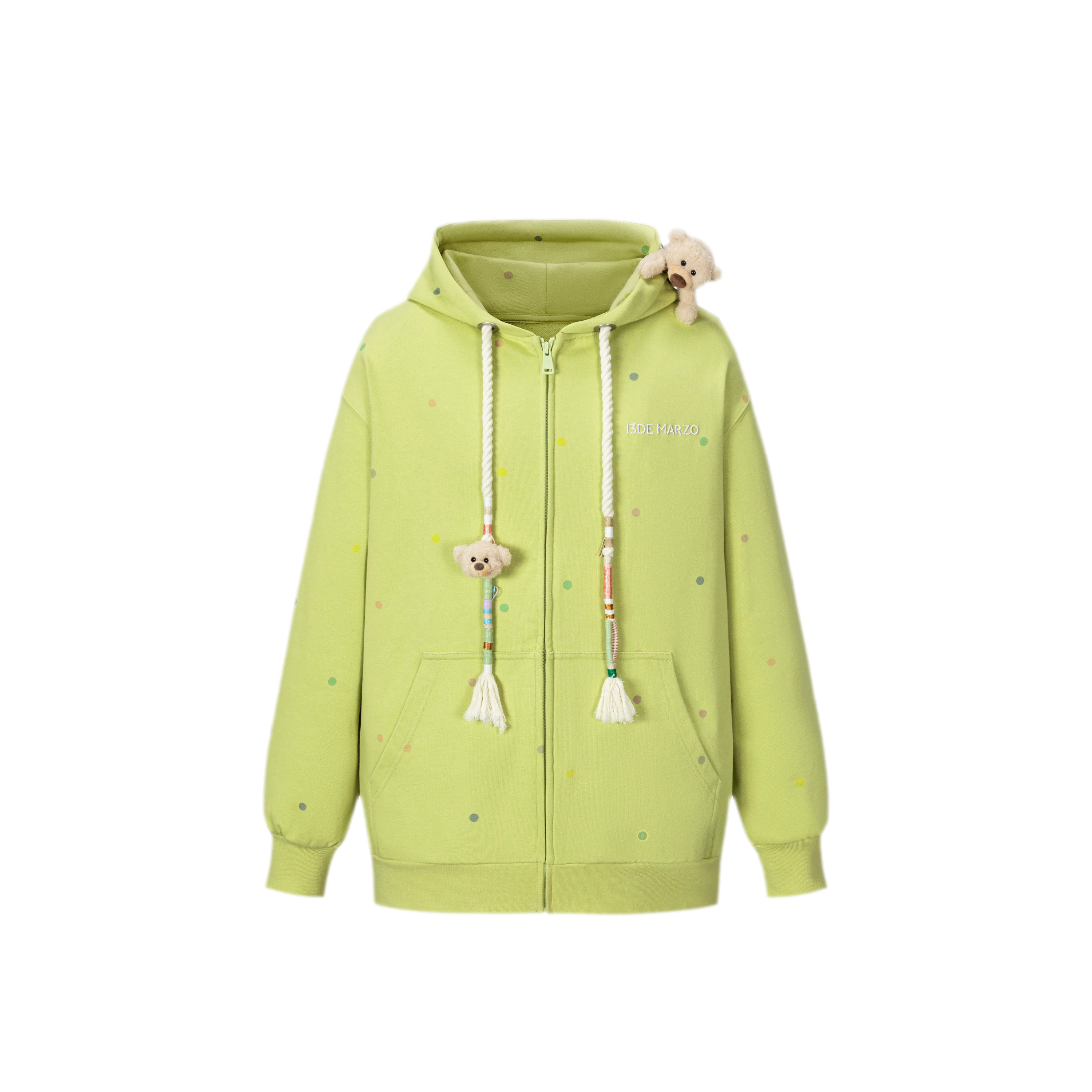 Polka Dot Embroidered Hoodie