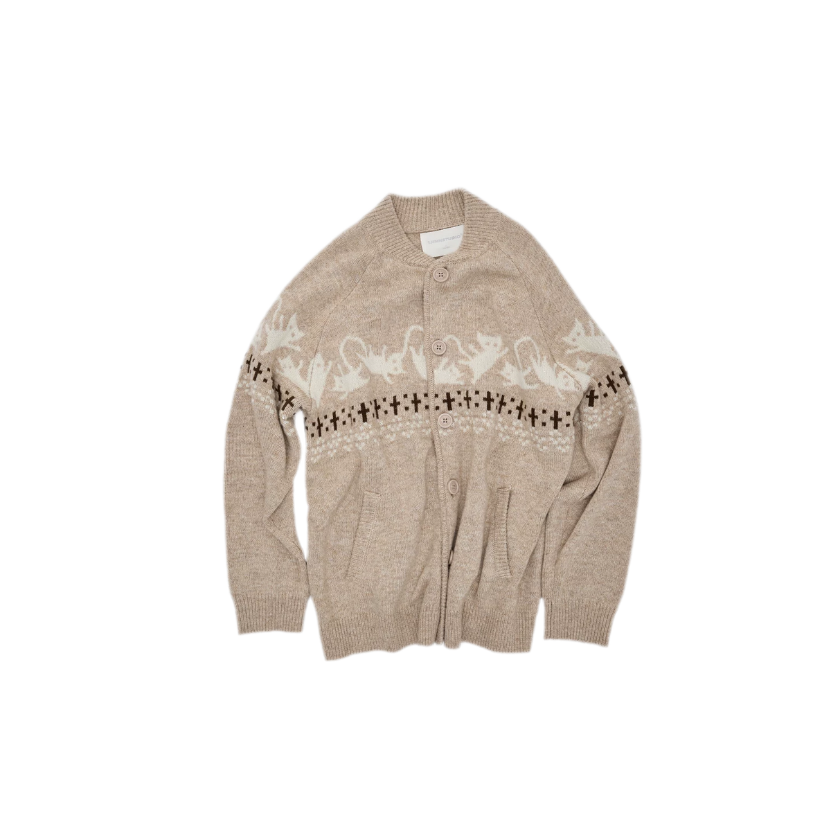 Gilet jacquard Fair Isle avec chats