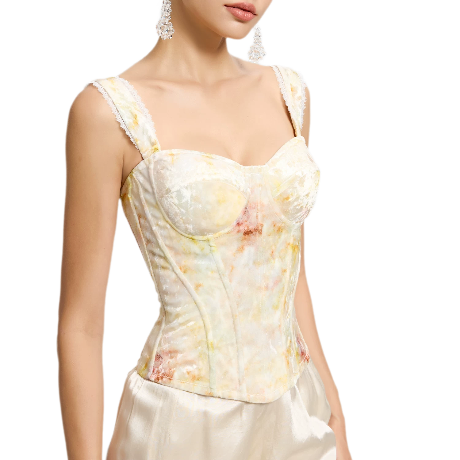 Jacquard Velvet Corset Cami