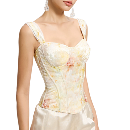 Jacquard Velvet Corset Cami