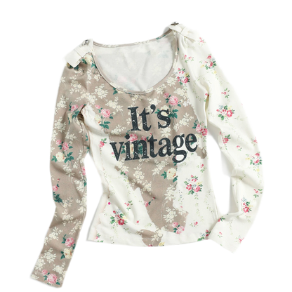 Floral Scoop-Neck Fitted T-Shirt