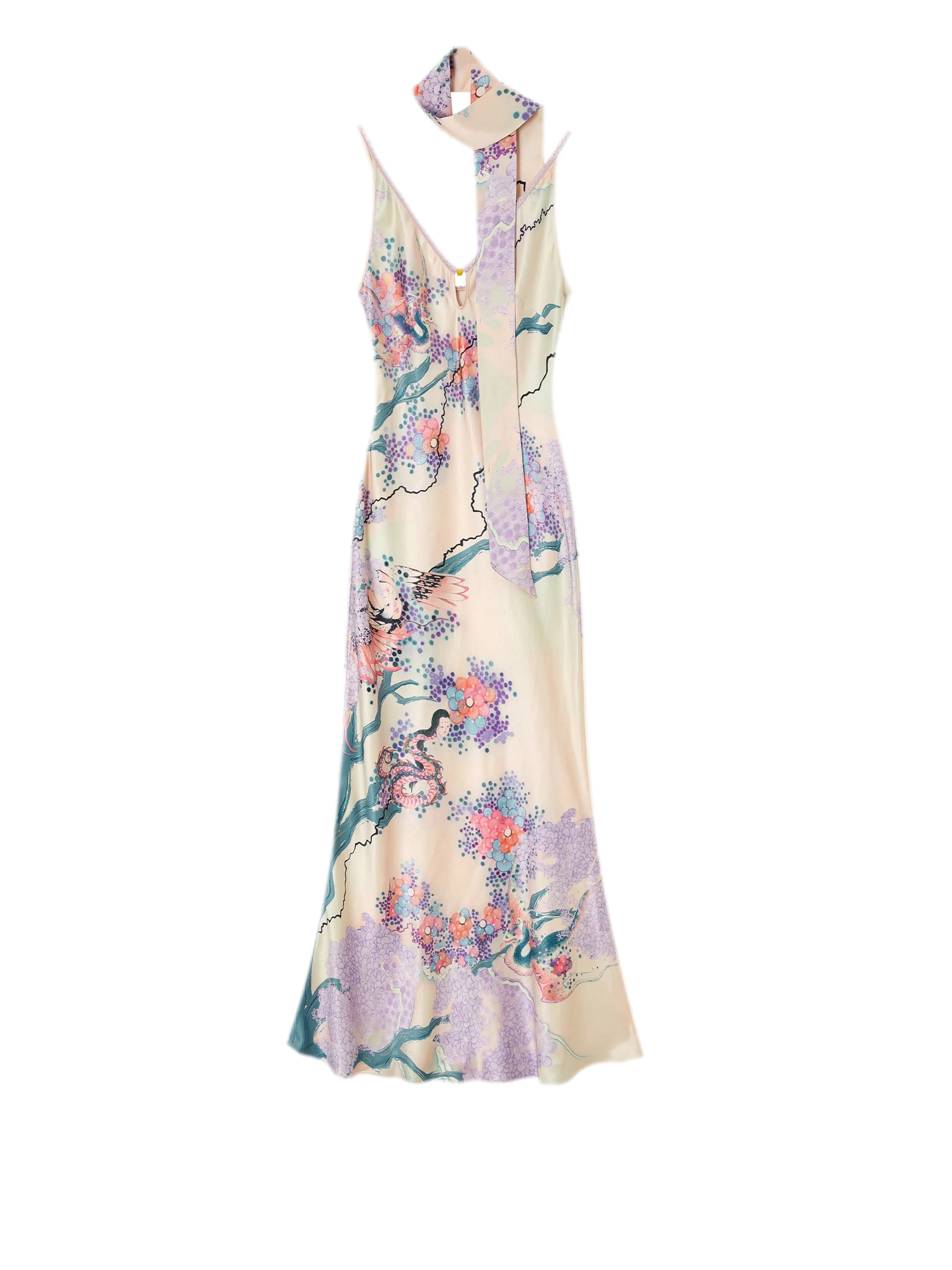 Satin Fishtail Slip Dress