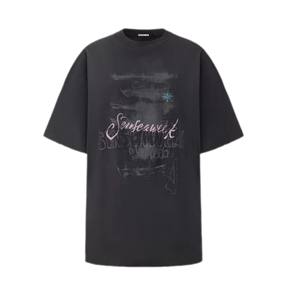 Cotton Rhinestone Graphic T-Shirt