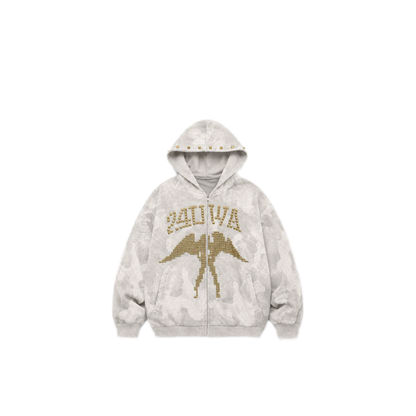 Camouflage Rhinestone Hoodie Sweatpants Set