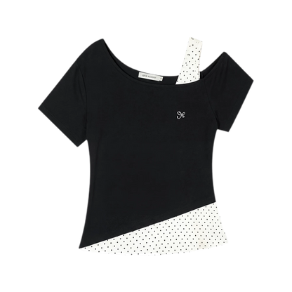 Lyocell Polka Faux Two-Piece Set
