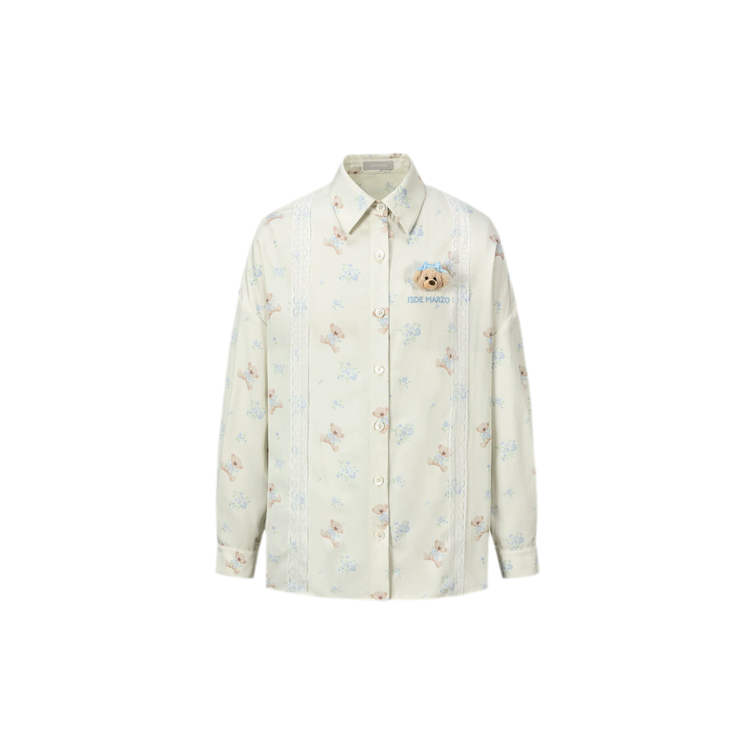 Floral Lace Trim Shirt