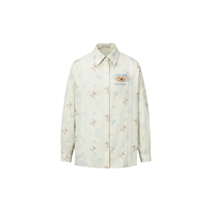 Floral Lace Trim Shirt