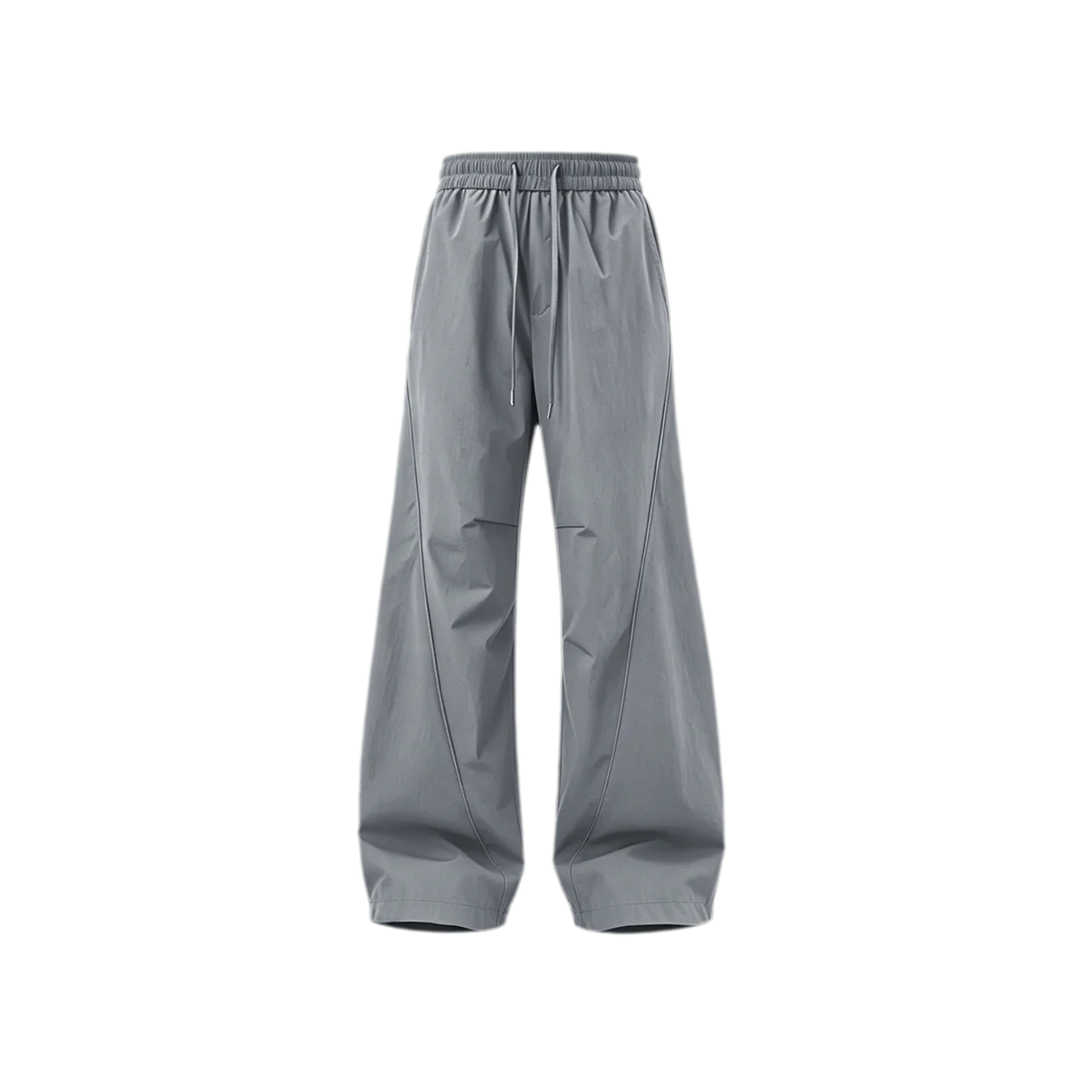 Shiny Panel Wide-Leg Nylon Pants