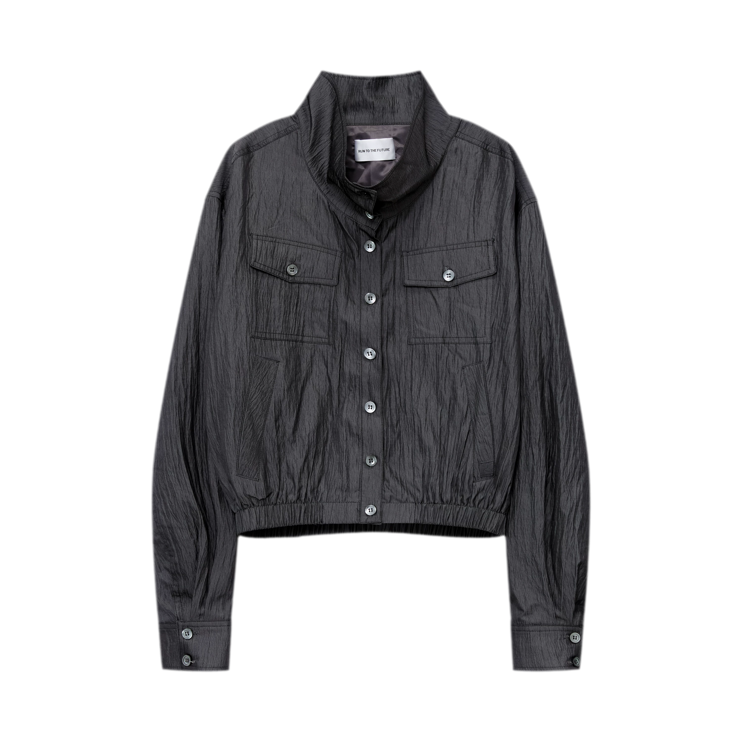 Lightweight High-Collar Cropped Jacket