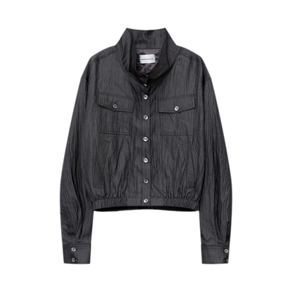 Lightweight High-Collar Cropped Jacket