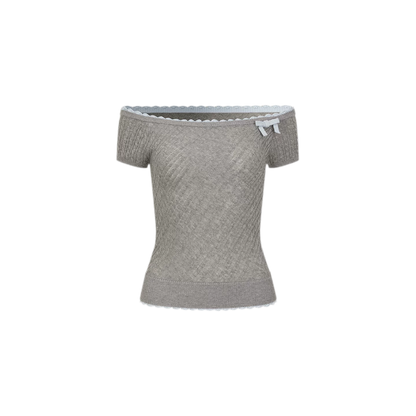 Off-Shoulder Knit Tee