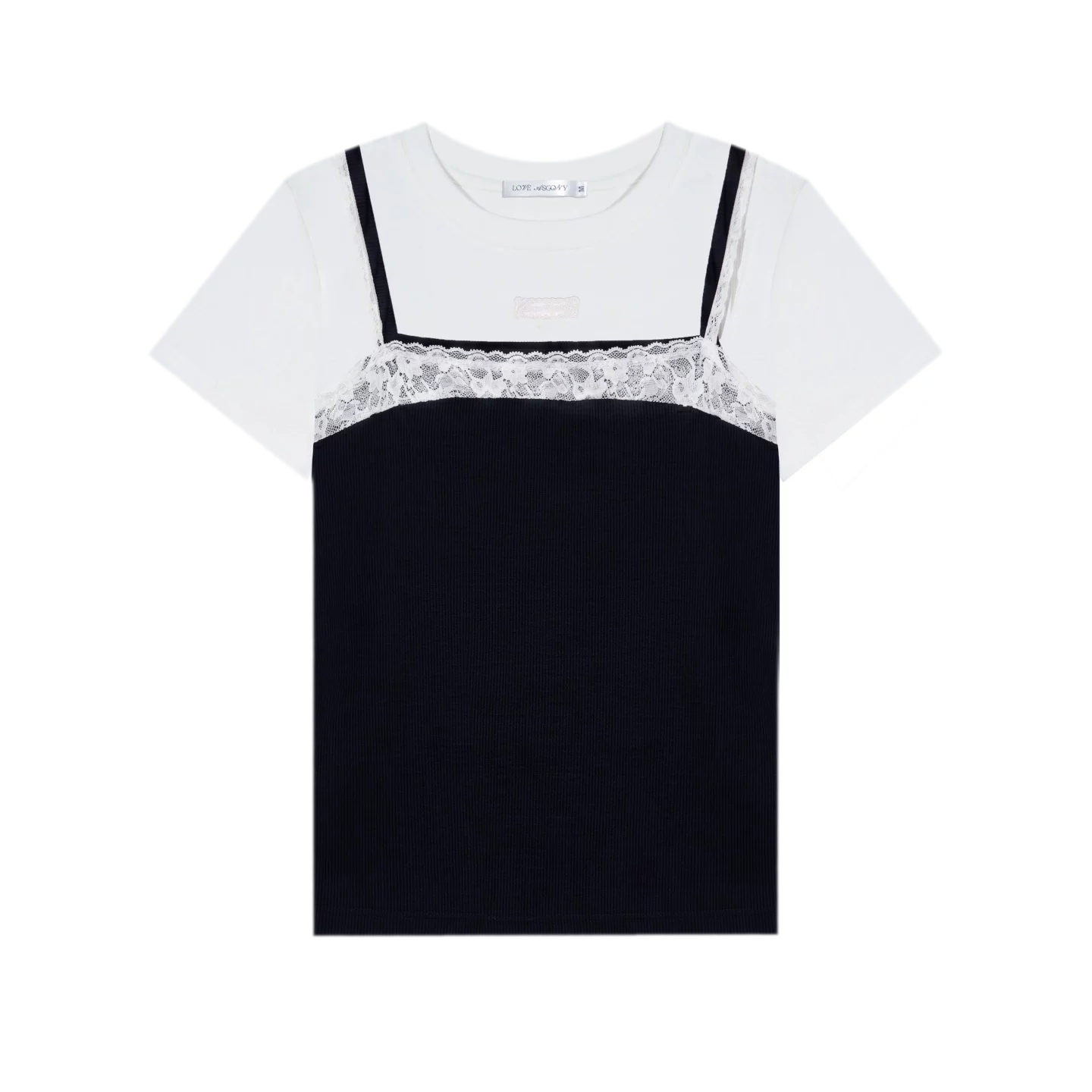 Lace Trim Layered Tee