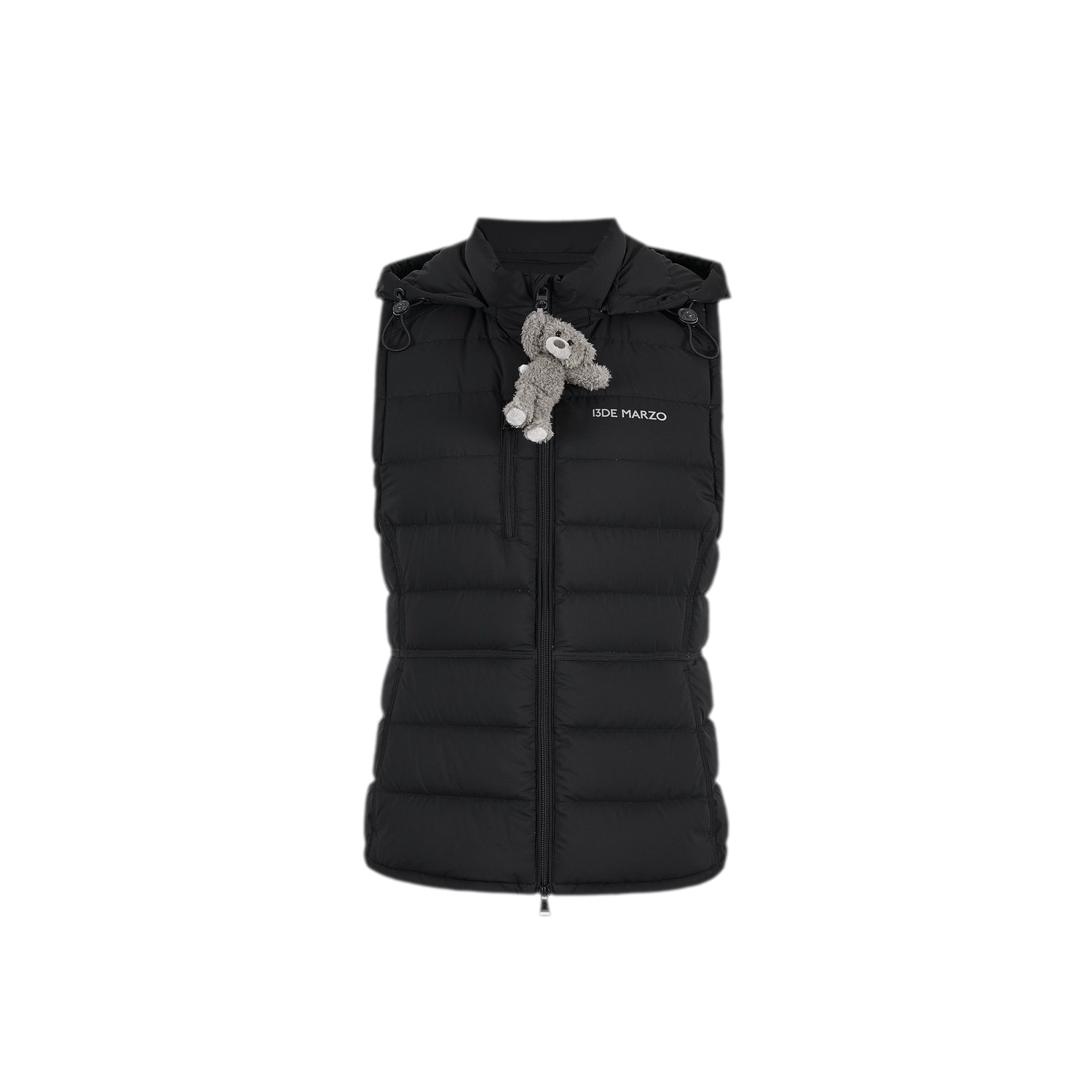 Cinched Hooded Quilted Down Vest