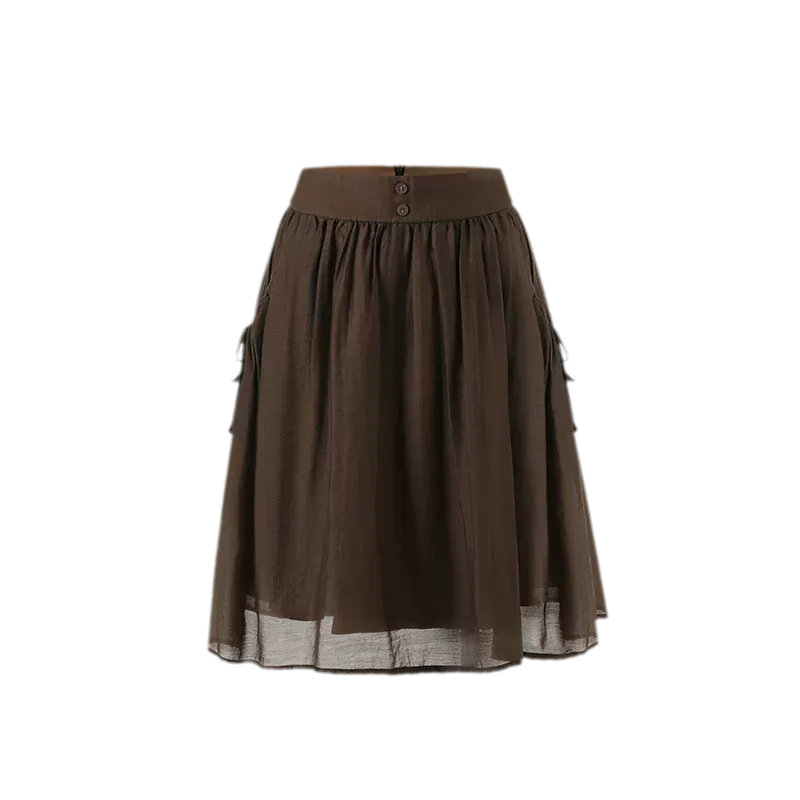 Tie-Neck Flared Skirt Set
