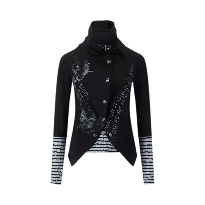 Striped Faux Layer Cardigan