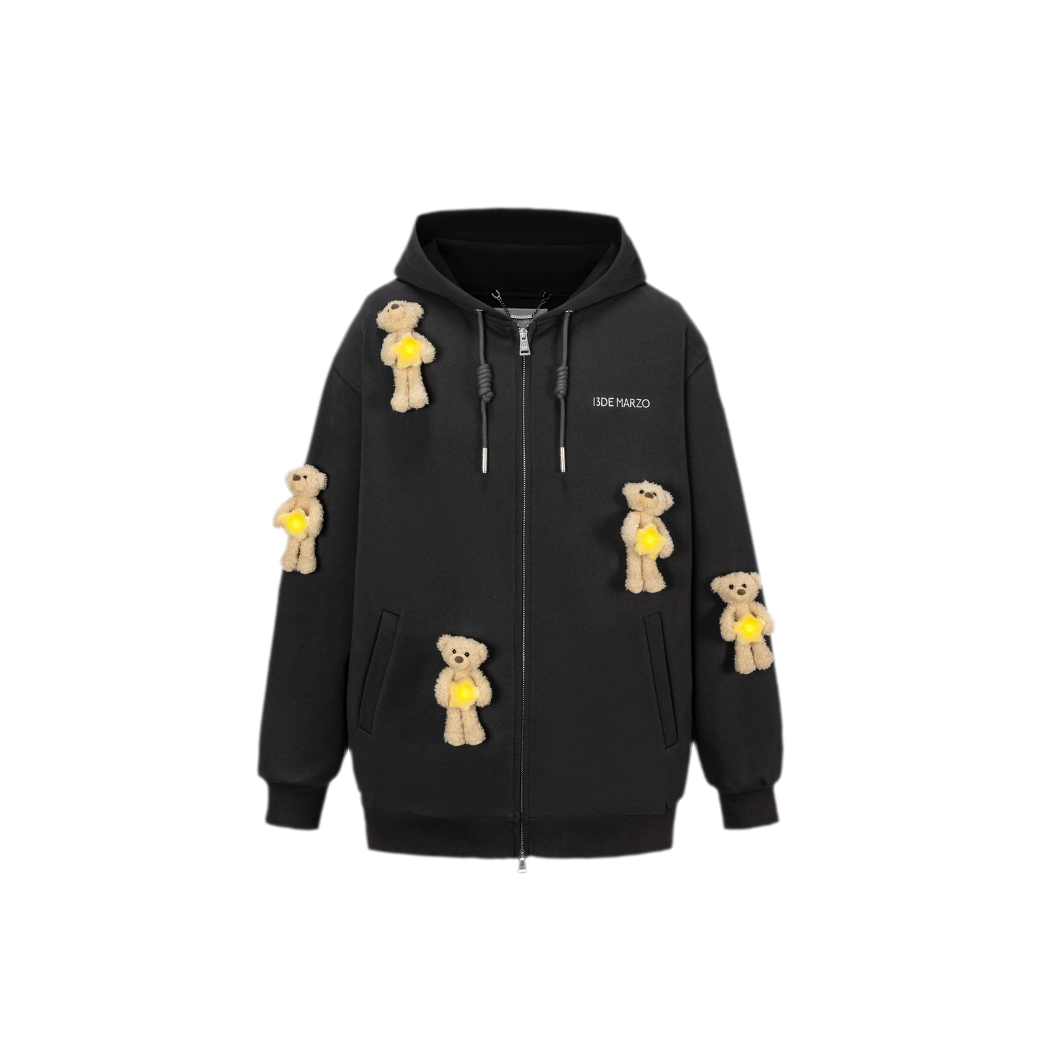 Bear Star Embroidered Hoodie