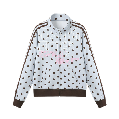 Custom Polka-Dot Stand-Collar Sweatshirt