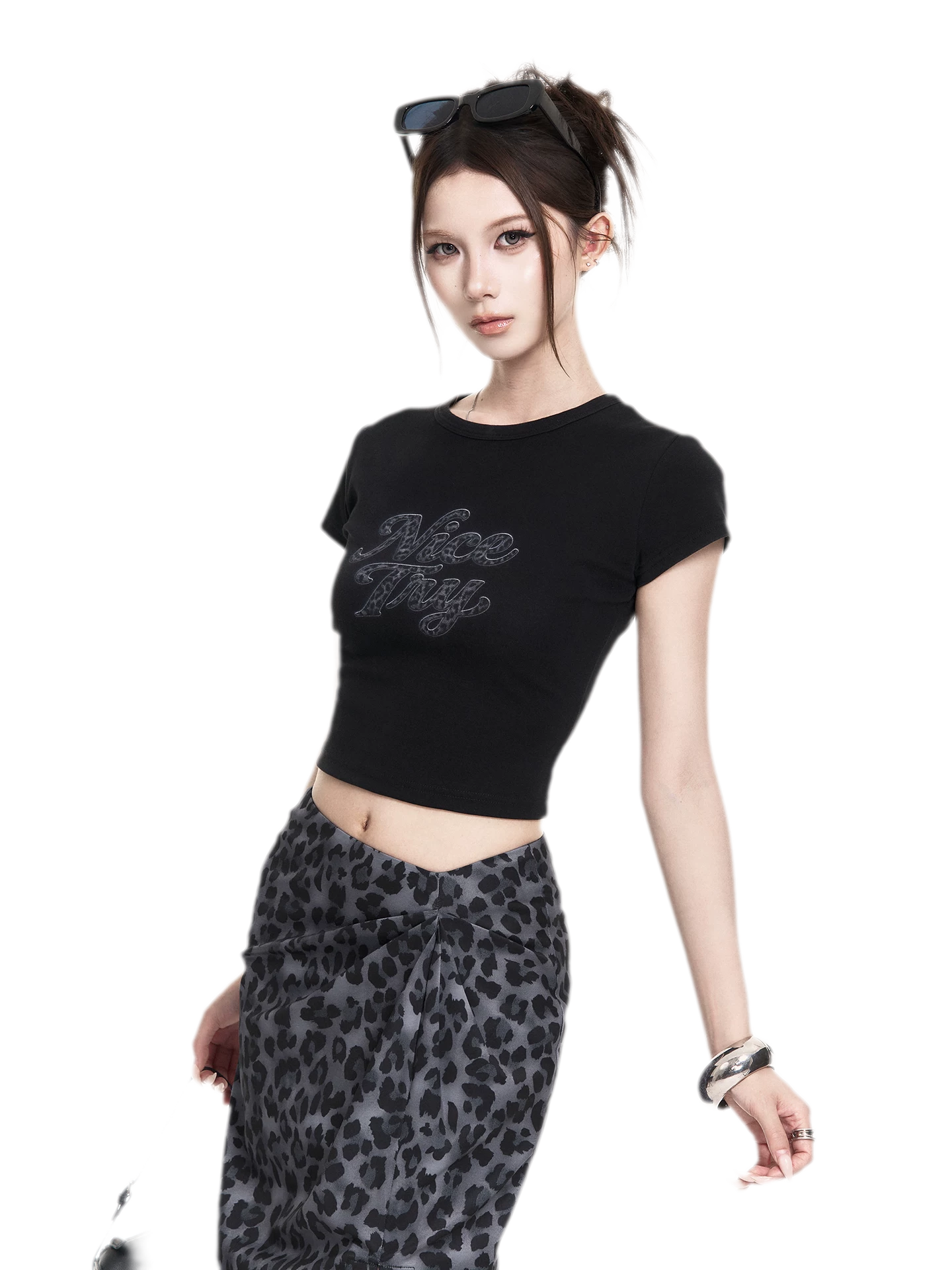 Leopard Tee Skirt Set