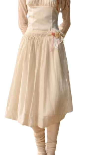 Satin Tencel Vintage Collar Dress