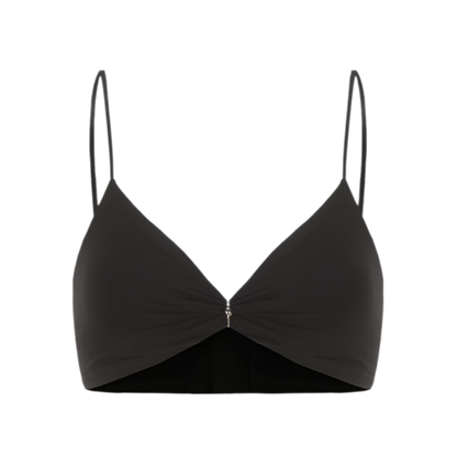 Metal Ring Gathered Bra