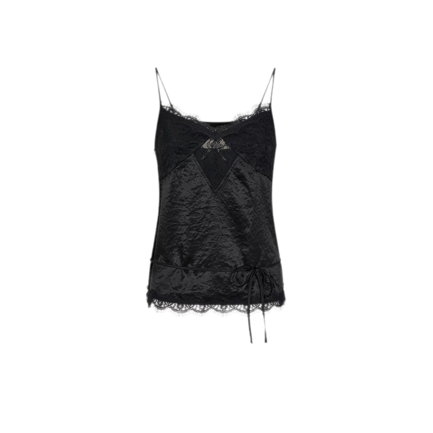 Lace Tie Waist Satin Camisole