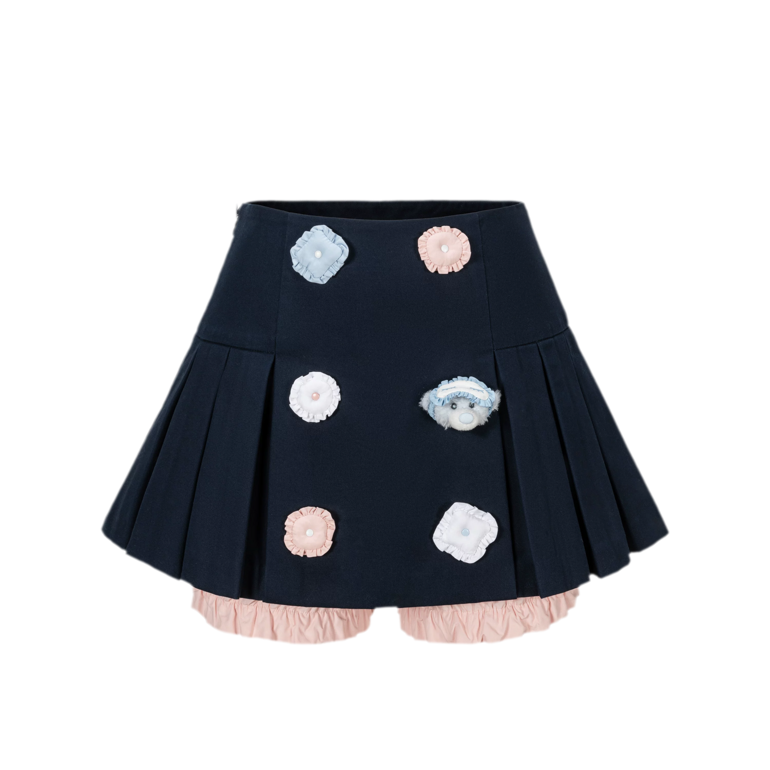 Bear Pleated Cotton Skort