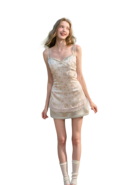 Satin Print Mini Dress