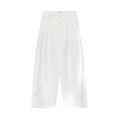 Double Pleat Wide-Leg Suit Pants