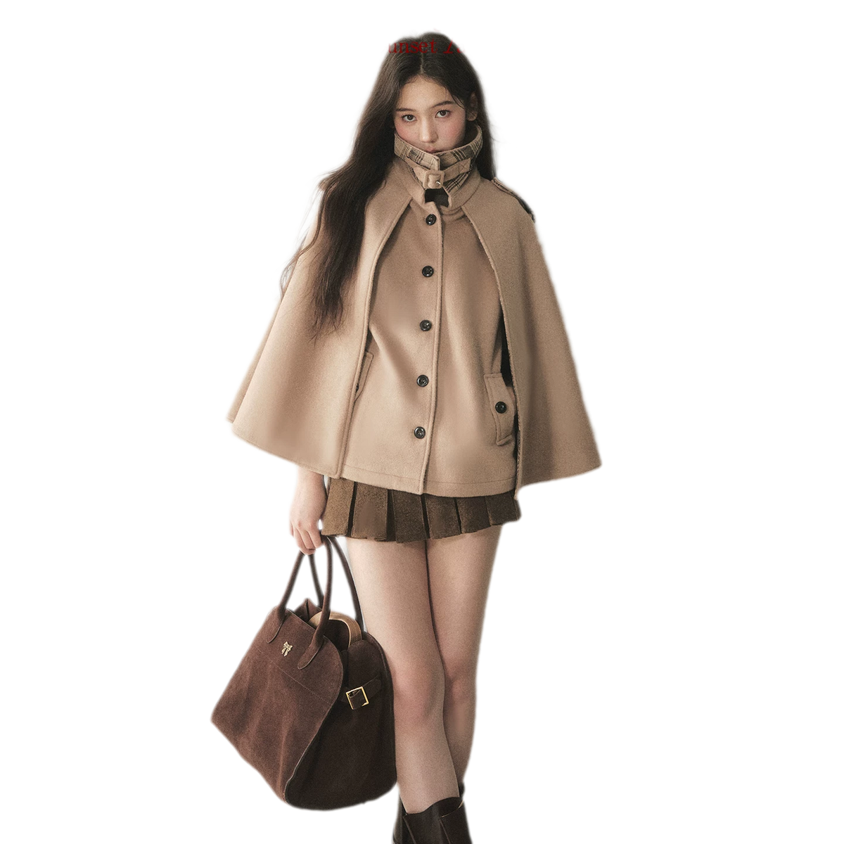 720g Wool Blend Cape Coat — Load image 21 in gallery view