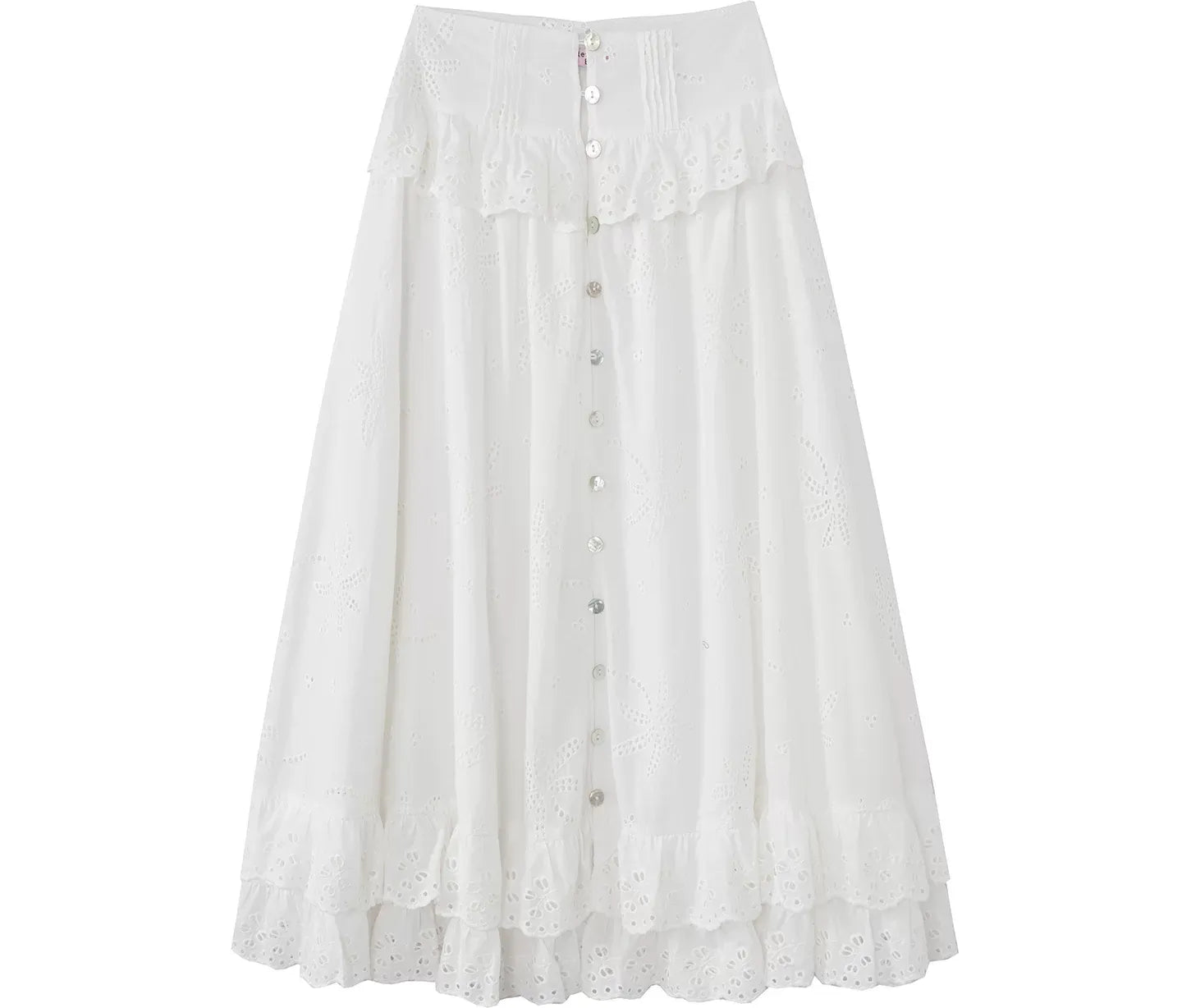 Lace-Up Eyelet Skirt Set