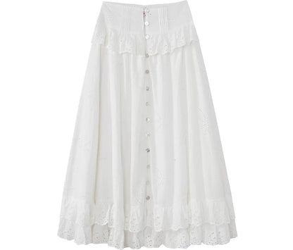 Lace-Up Eyelet Skirt Set