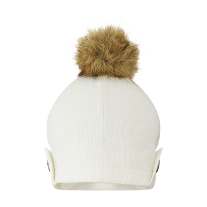 Cappello in lana con pompon e visiera