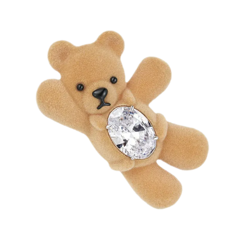 Plush Gemstone Bear Hair Clip