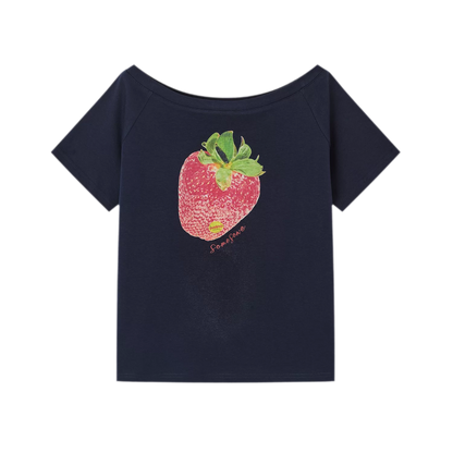 Dopamine Strawberry One-Shoulder Tee
