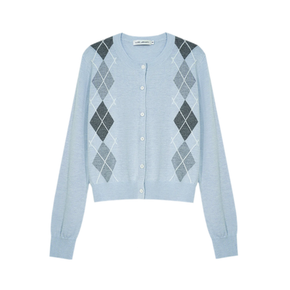 Wool Argyle Knit Set