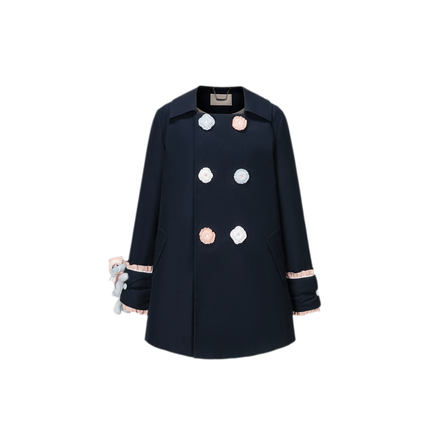 Textured Cotton Double-Breasted Trench Dress
