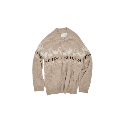 Gilet jacquard Fair Isle avec chats