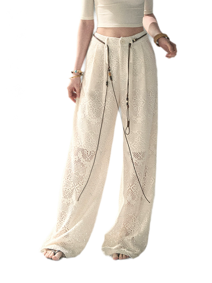 Hollow Wide-Leg Pants