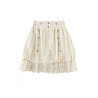 Lace Patchwork Bubble Skirt