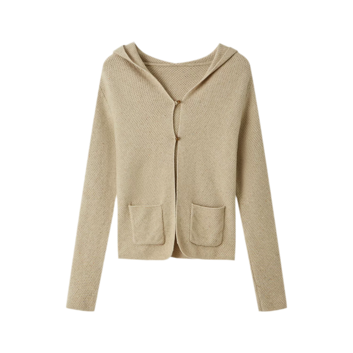 Cardigan en maille à capuche moucheté