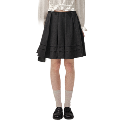 Textured Pleated Vest Skirt Set