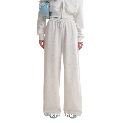Rose Print Hoodie and Pants Set