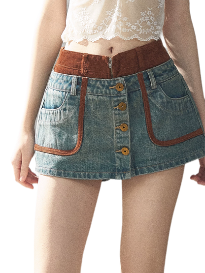 Washed Denim Jacket Skirt Set