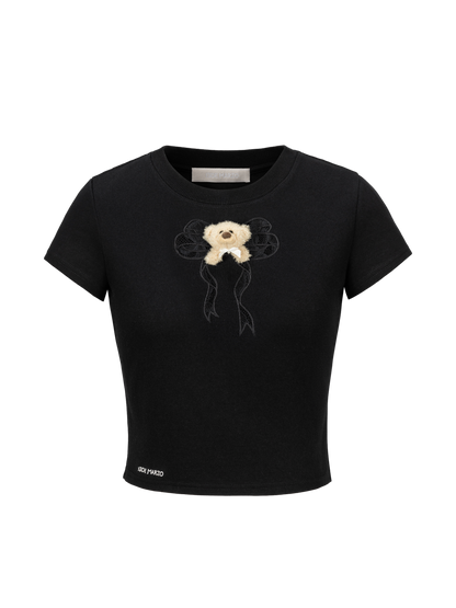 Spring/Summer 2026 Lace Bow Short Sleeve T-shirt