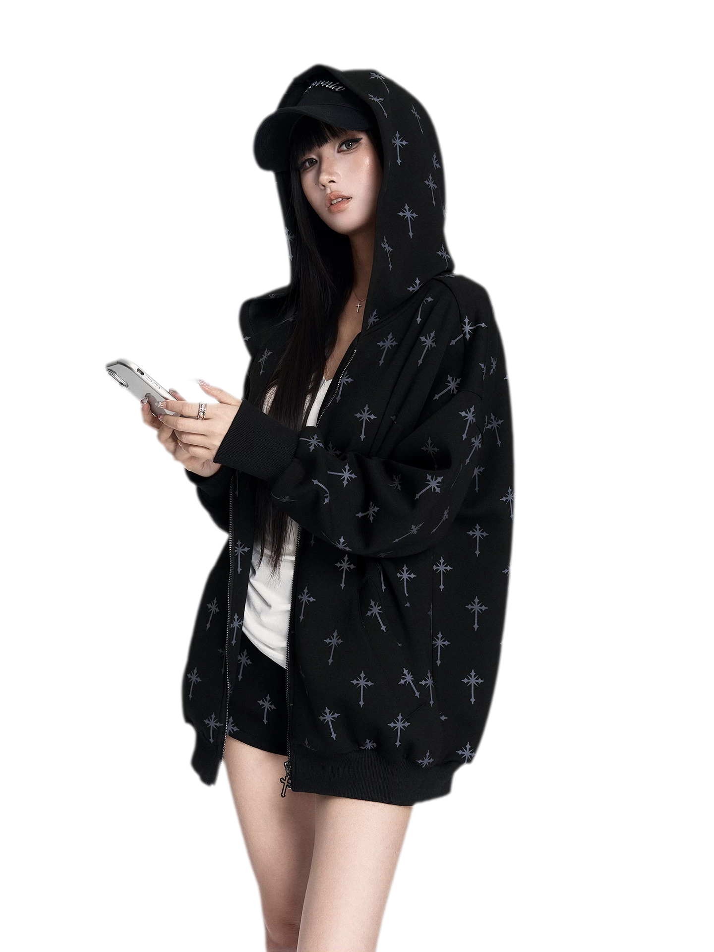 Printed Hooded Trackwear Set