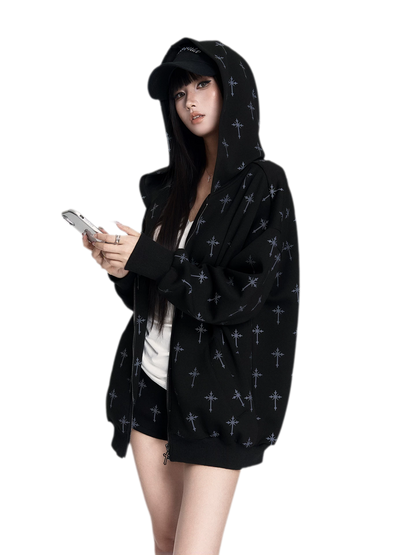 Printed Hooded Trackwear Set