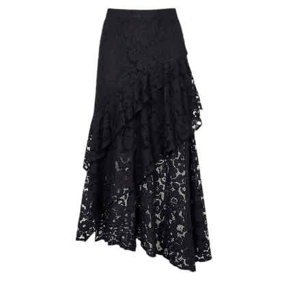 Spray-Dyed Lace Asymmetric Skirt