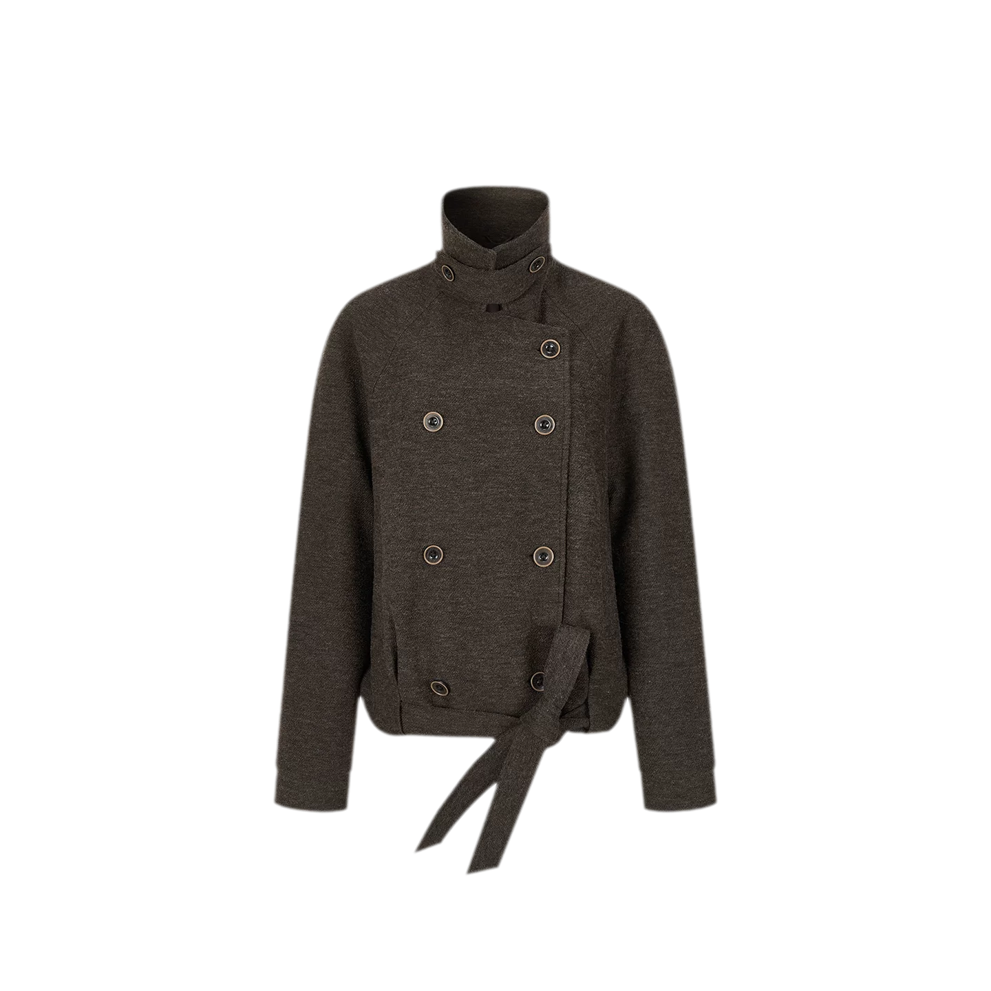 Brushed Wool Blend Short Coat