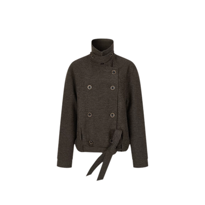 Brushed Wool Blend Short Coat